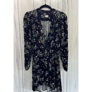 Zadig & Voltaire Women’s Black Reveal Velvet Blossom Mini Dress SZ S